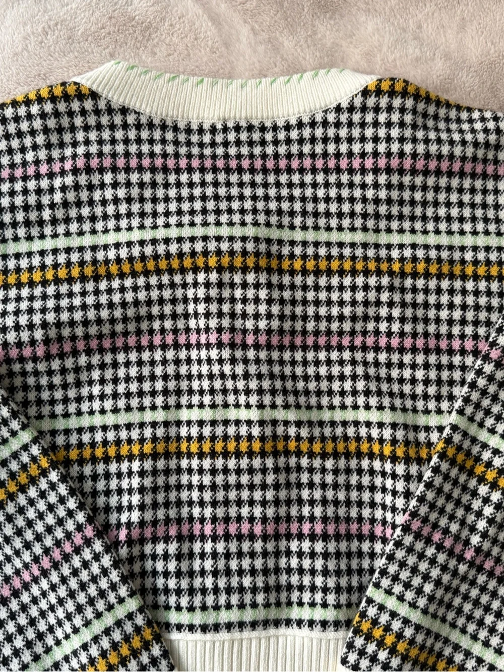 NWT Anthropologie Maeve The Sutton Compact Cardigan Houndstooth Size M